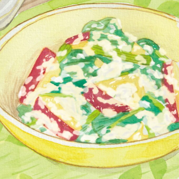 さつまいもと青菜の白あえ
