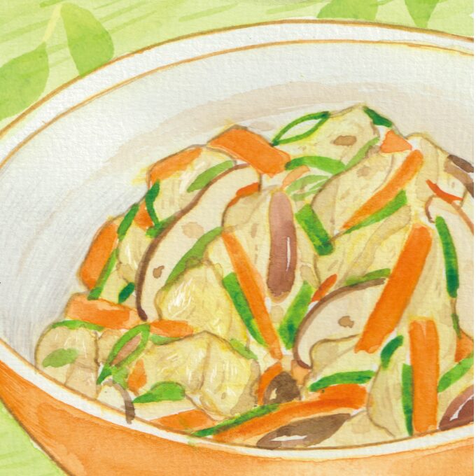 具だくさんの炒り豆腐