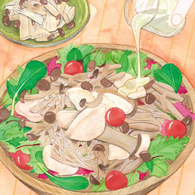 チキンときのこの腸活サラダ