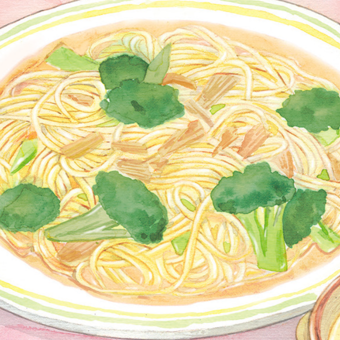 ゆで汁も使うオニオンスープパスタ